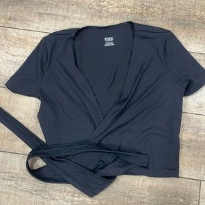 Pink Victoria Secret Ballerina Wrap Top in Dark Grey